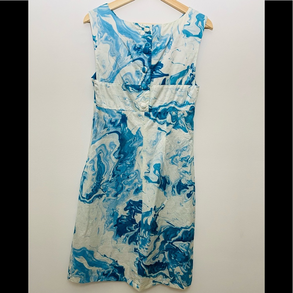 Anthropologie Maeve‎ Blue Swirl Silk/Cotton Dress - Picture 3 of 5